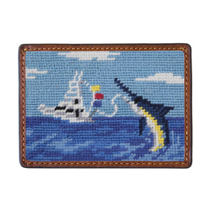 Smathers and Branson Offshore Fishing Needlepoint Credit Card Wallet Front side