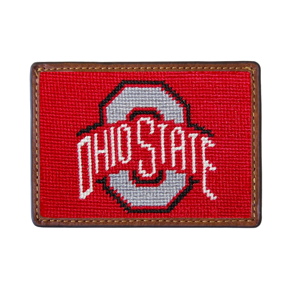 Smathers and Branson Ohio State Needlepoint Credit Card Wallet Front side