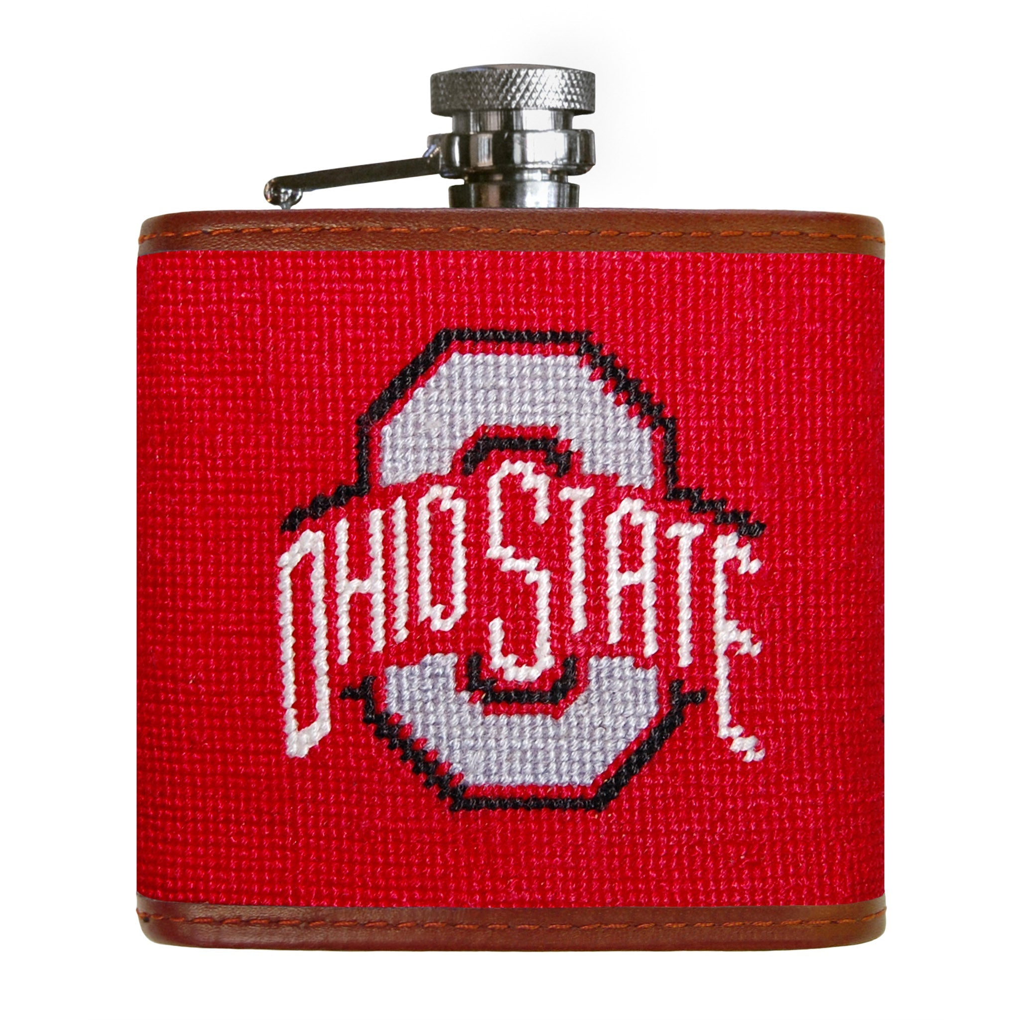 Smathers and Branson Ohio State Needlepoint Flask Front 