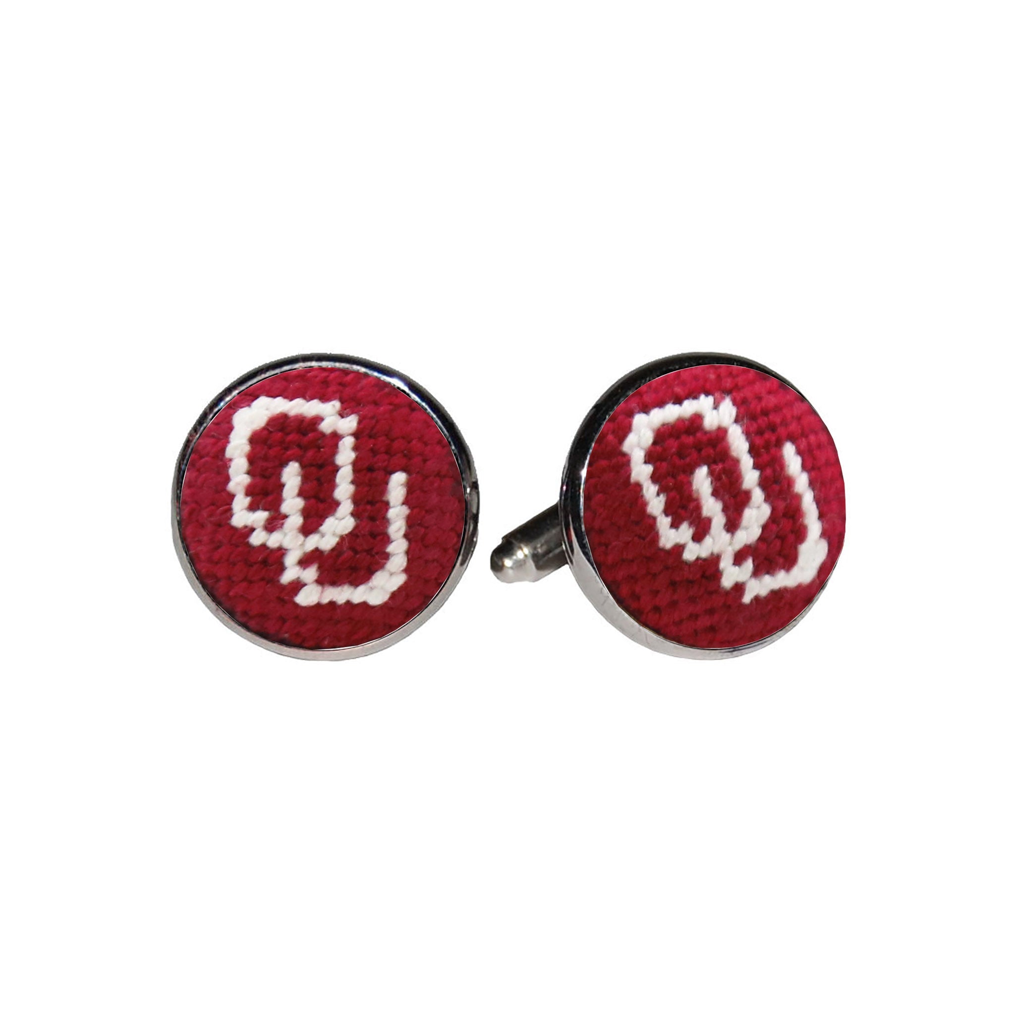 Smathers and Branson Oklahoma Needlepoint Cufflinks  