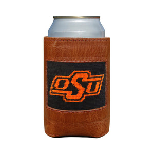 Smathers and Branson Oklahoma State Needlepoint Can Cooler Black   