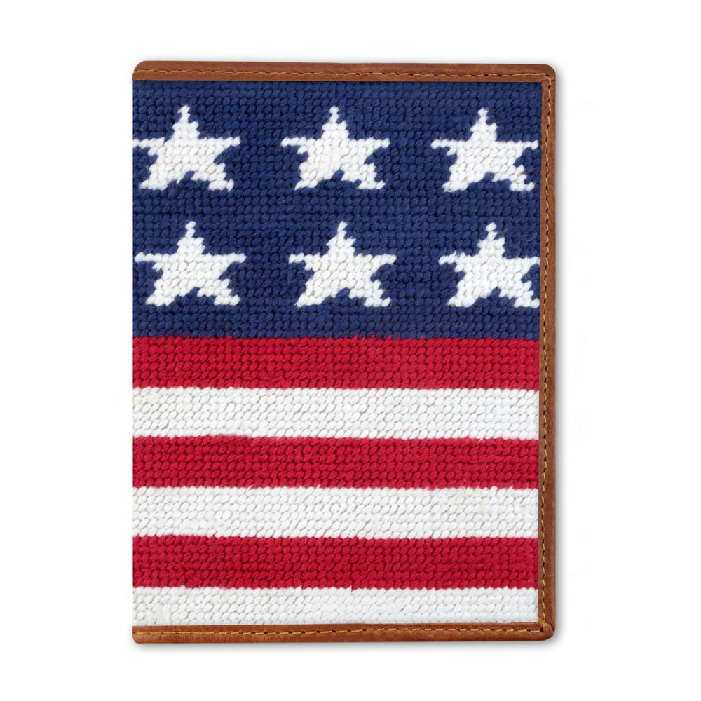 Smathers and Branson Old Glory Multi Needlepoint Passport Case  