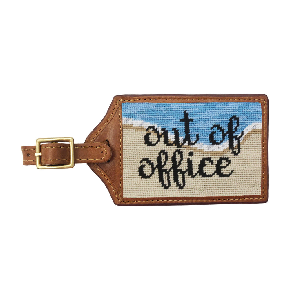 Smathers and Branson Out of Office Multi Needlepoint Luggage Tag 