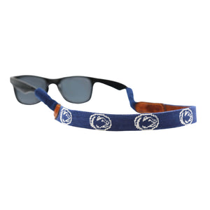 Smathers and Branson Penn State Needlepoint Sunglass Strap Attached to glasses  
