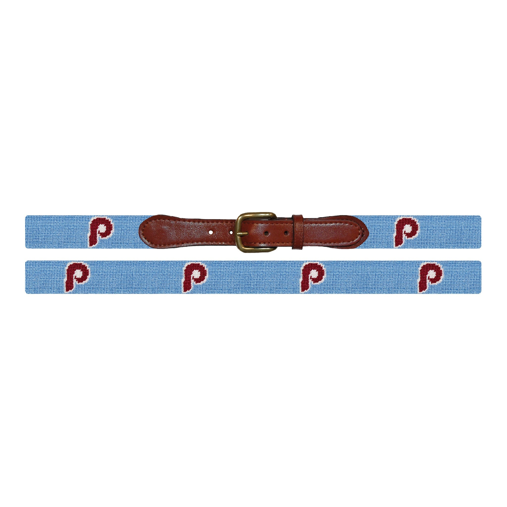 Smathers and Branson Philadelphia Phillies Cooperstown Needlepoint Belt Laid Out 
