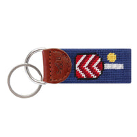 Smathers and Branson Pickleball Classic Navy Needlepoint Key Fob  