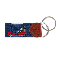 Smathers and Branson Rainbow Golf Carts Needlepoint Key Fob Back 