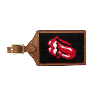 Smathers and Branson Rolling Stones Black Needlepoint Luggage Tag 