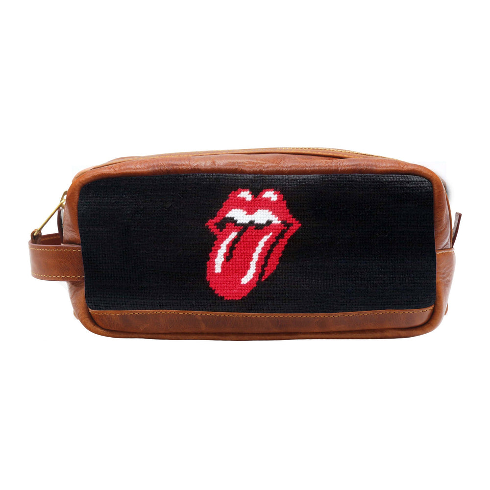 Smathers and Branson Rolling Stones Black Needlepoint Toiletry Bag  