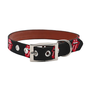 Smathers and Branson Rolling Stones Needlepoint Dog Collar Looped 