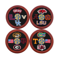 Smathers and Branson SEC Needlepoint Coasters Black    