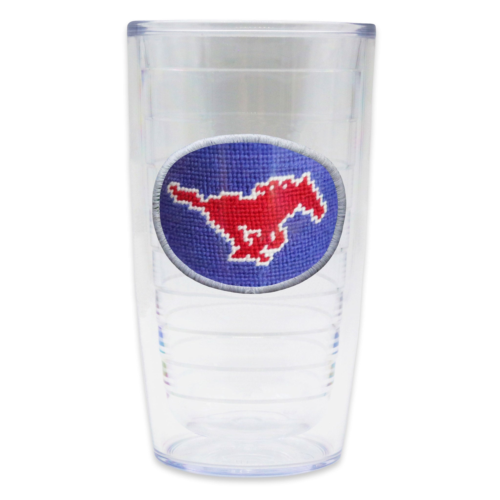 Smathers and Branson SMU Royal White Edge  Needlepoint Tervis Tumbler  