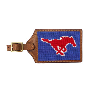 Smathers and Branson SMU Royal Needlepoint Luggage Tag 