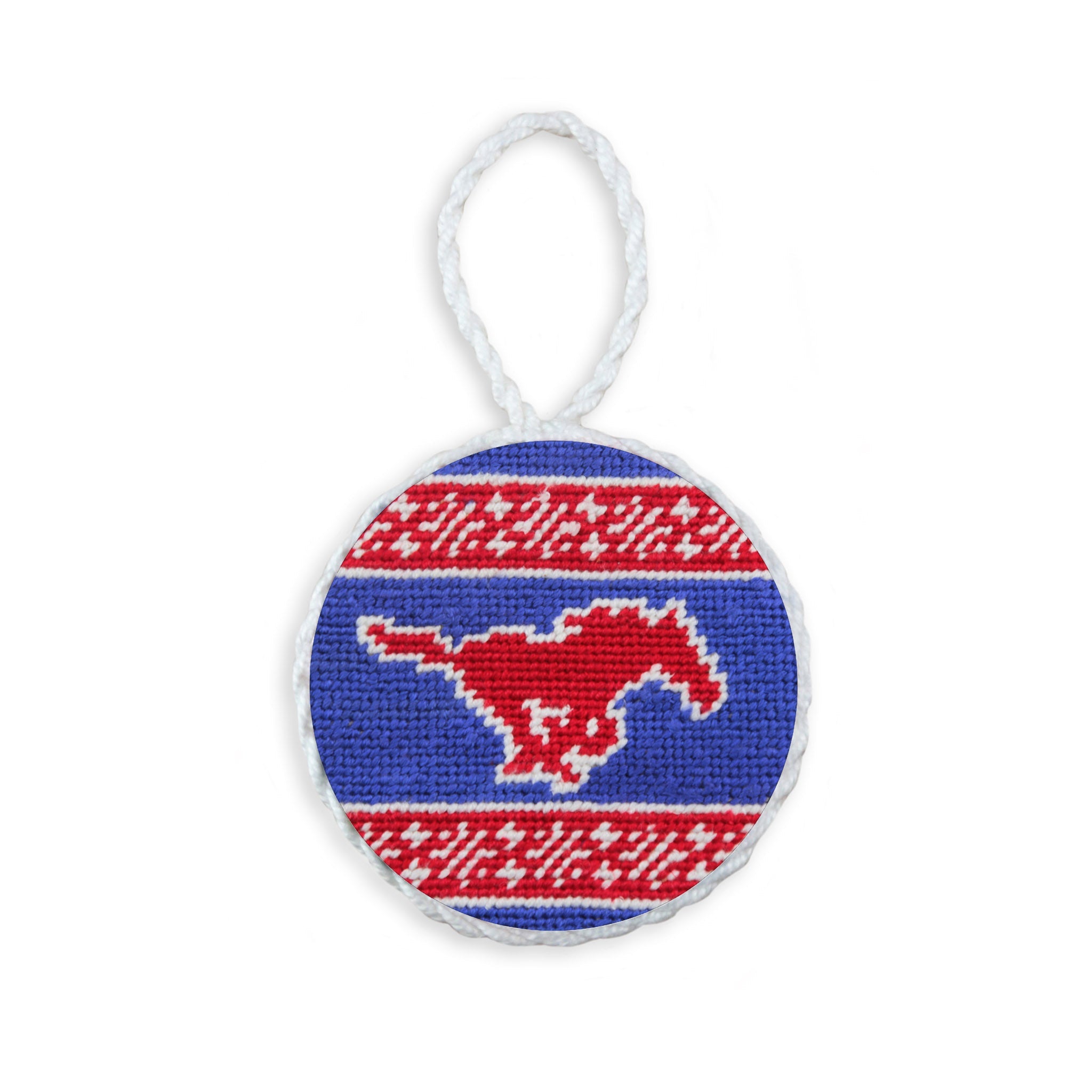 Smathers and Branson SMU Royal Needlepoint Ornament 