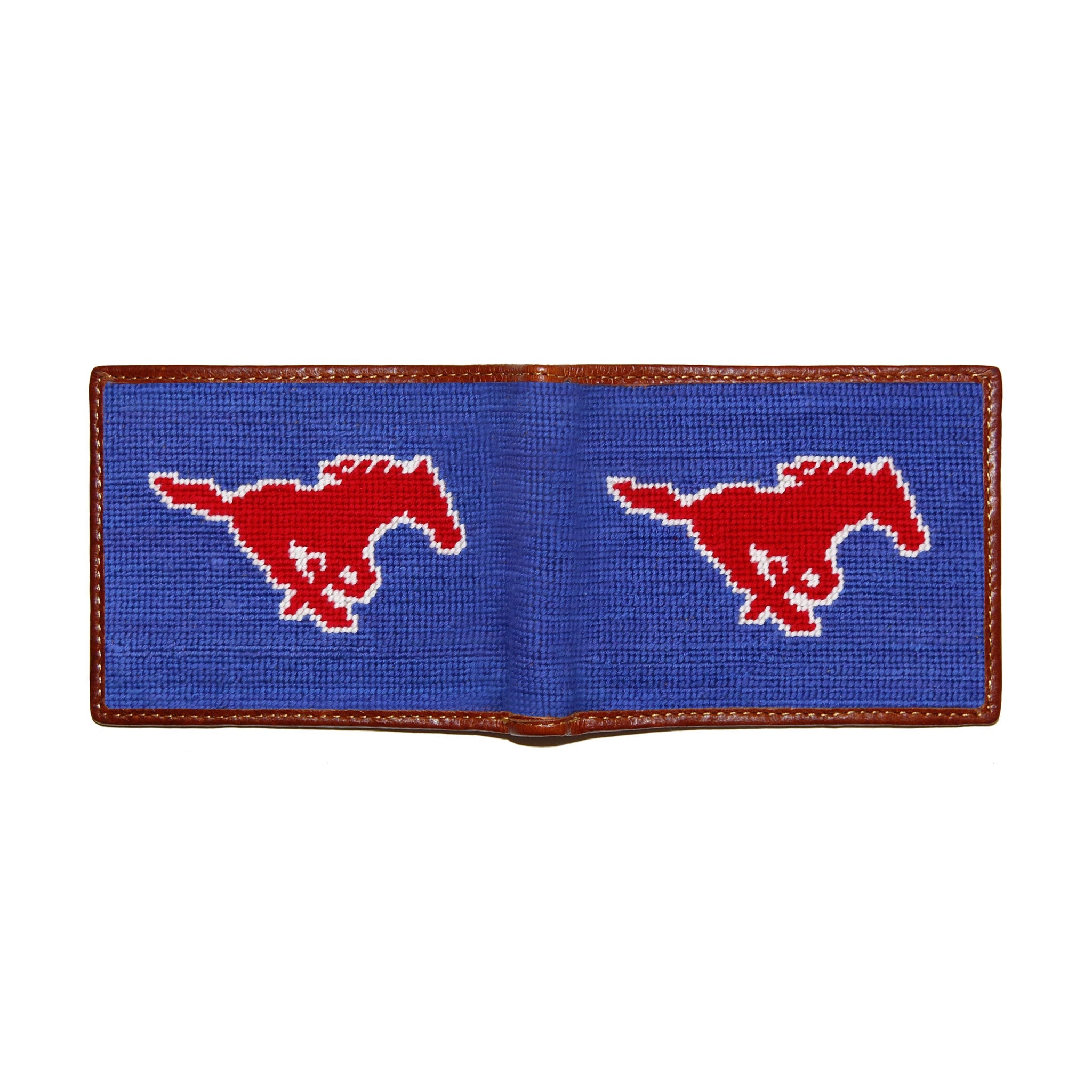 Smathers and Branson SMU Royal Needlepoint Bi-Fold Wallet  