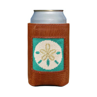 Smathers and Branson Sand Dollar Tropical Green Needlepoint Can Cooler   