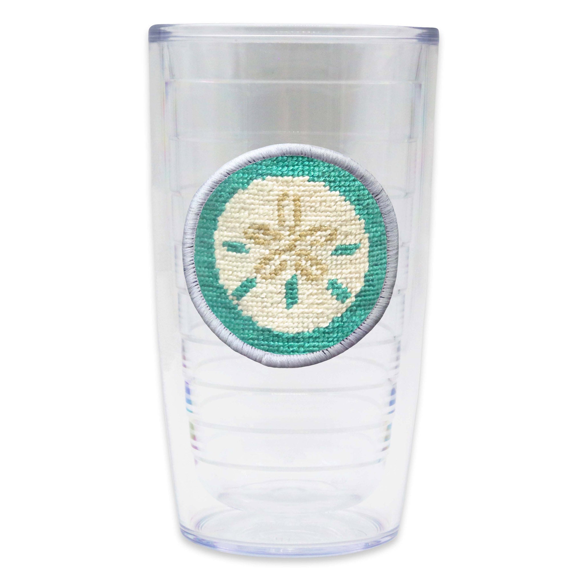 Smathers and Branson Sand Dollar Tropical Green  Needlepoint Tervis Tumbler  