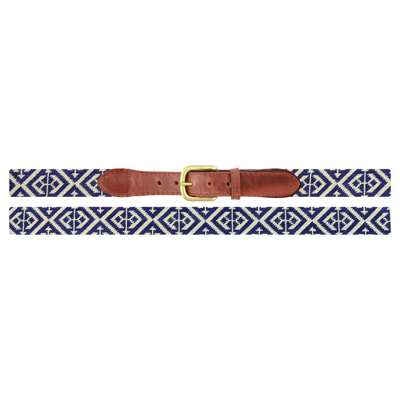 Smathers and Branson Scarsdale Belt Classic Navy-Light Khaki