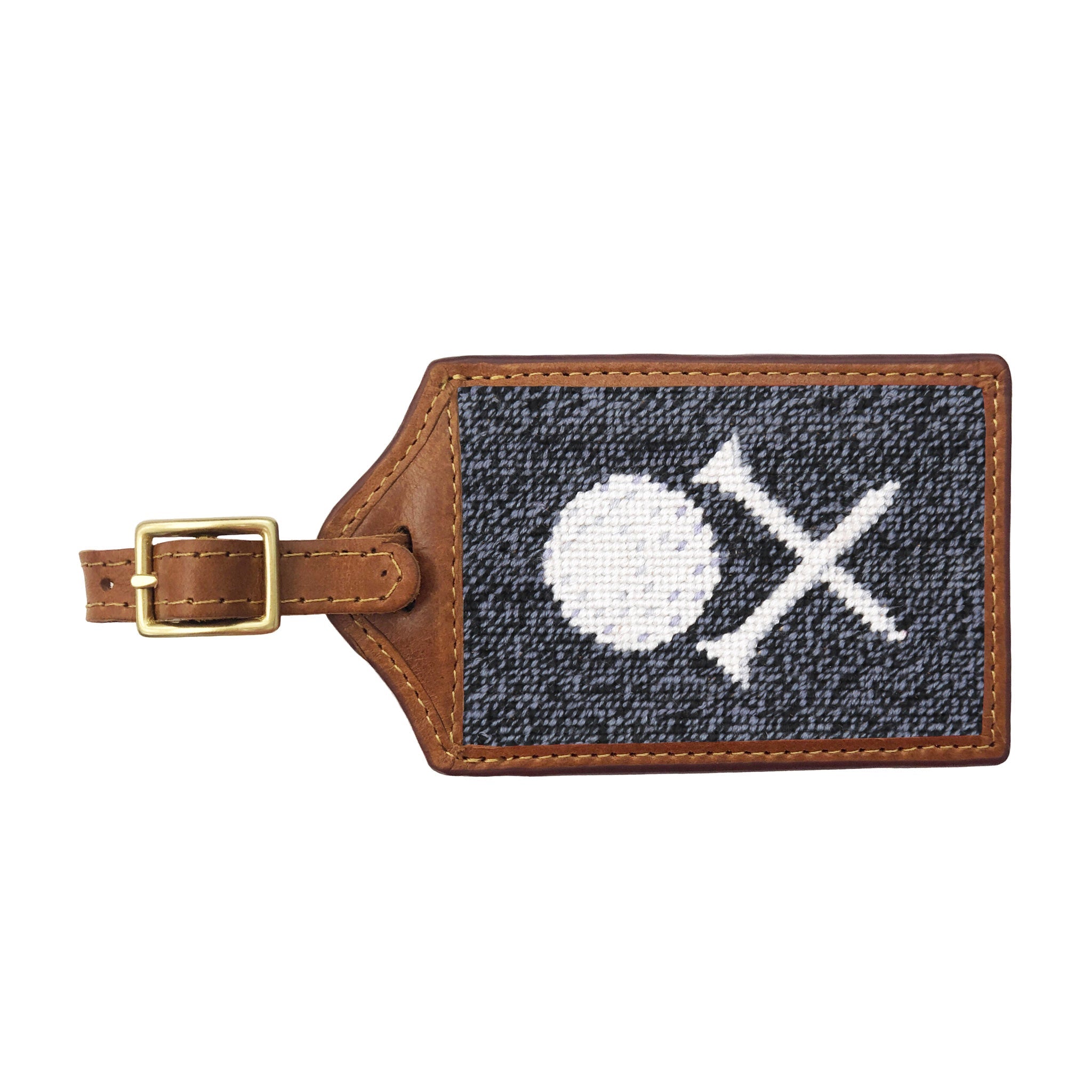 Smathers and Branson Scratch Golf Heathered Black Needlepoint Luggage Tag 