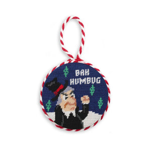 Smathers and Branson Scrooge Needlepoint Ornament Red-White Cord  