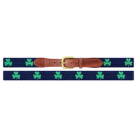 Smathers and Branson Shamrock Dark Navy Needlepoint Belt Laid Out 