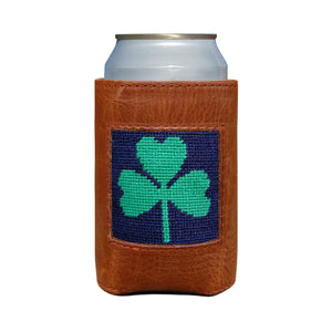 Smathers and Branson Shamrock Dark Navy Needlepoint Can Cooler   