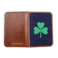 Smathers and Branson Shamrock Dark Navy Needlepoint Golf Scorecard Opened 