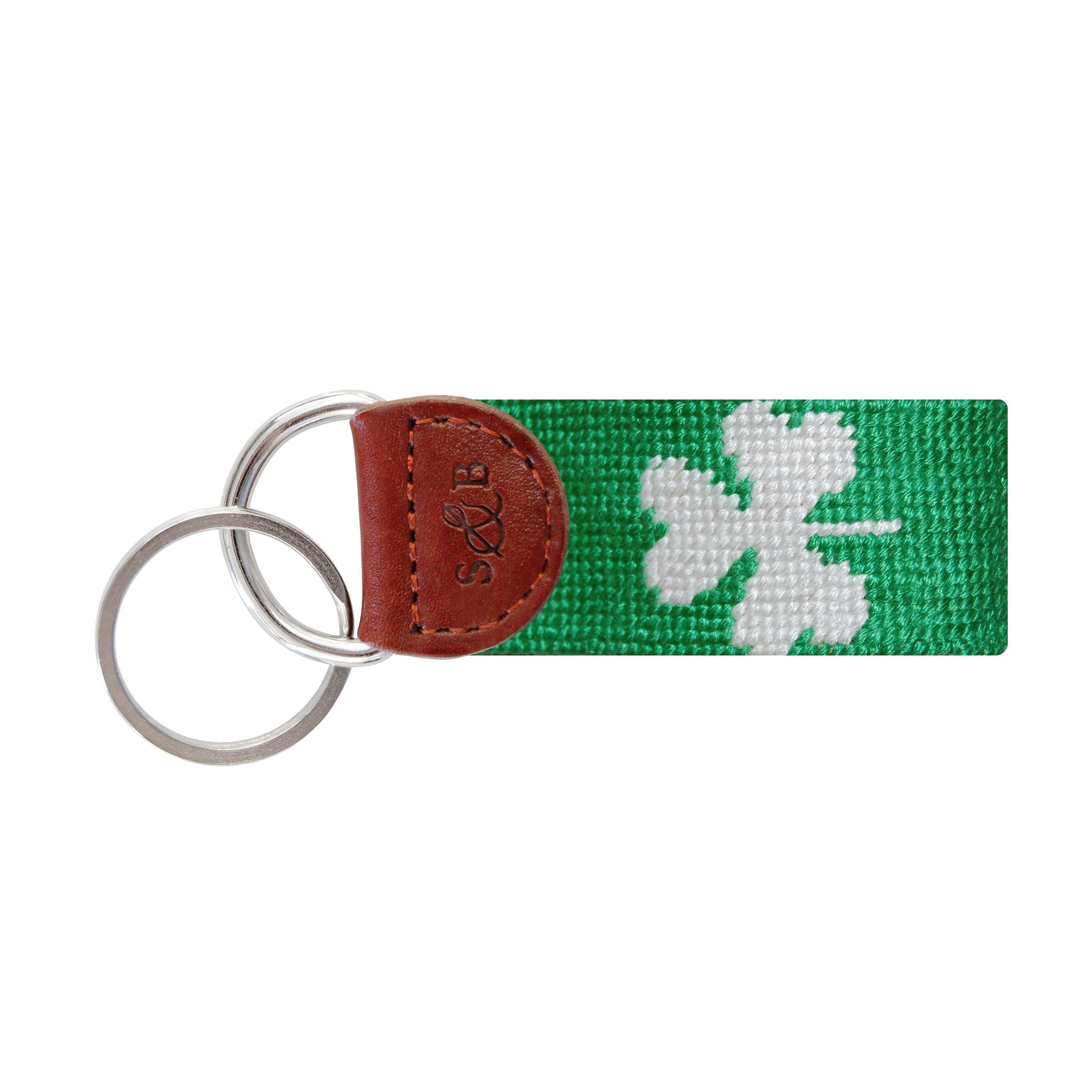 Smathers and Branson Shamrock Kelly Needlepoint Key Fob  