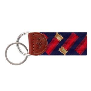 Smathers and Branson Shotshells Dark Navy Needlepoint Key Fob 