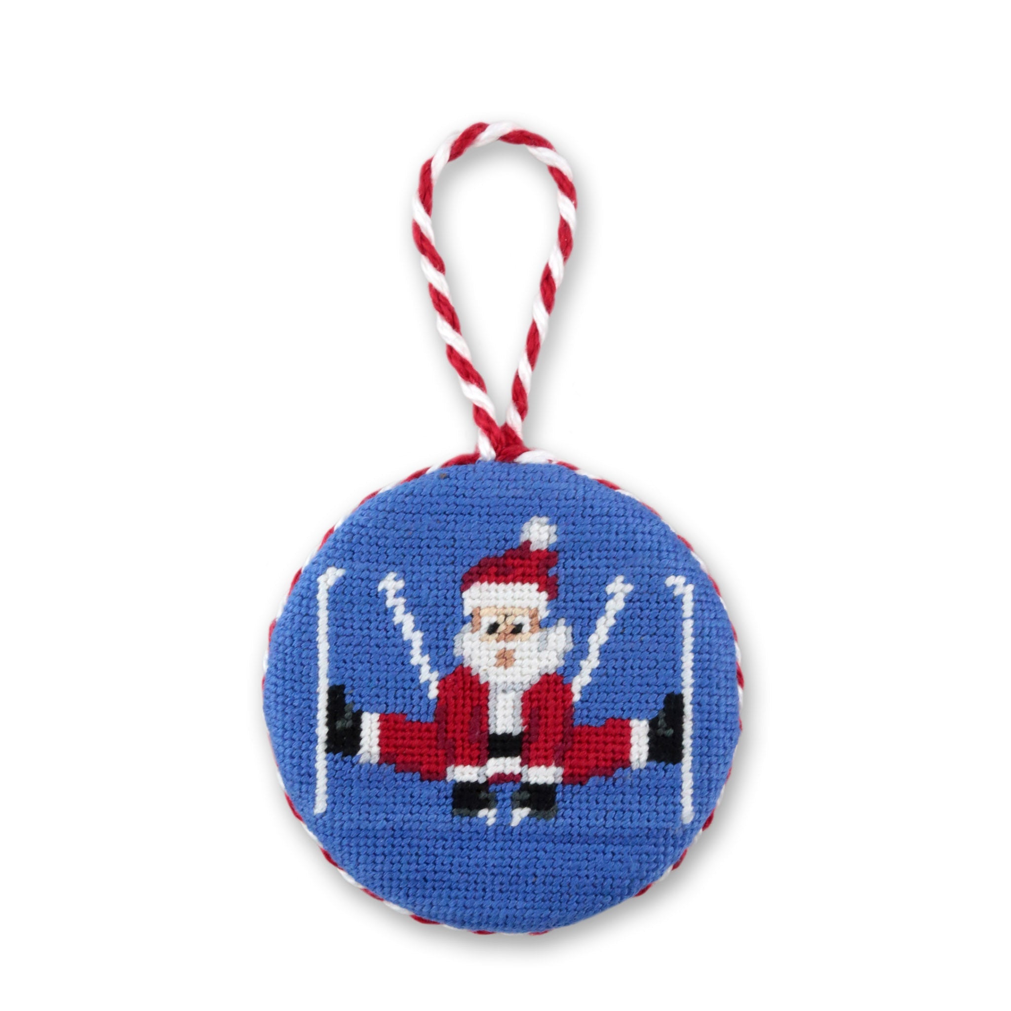 Smathers and Branson Skiing Santa Needlepoint Ornament  