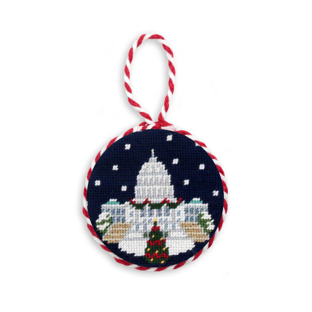 Smathers and Branson Snowy Capitol Needlepoint Ornament  