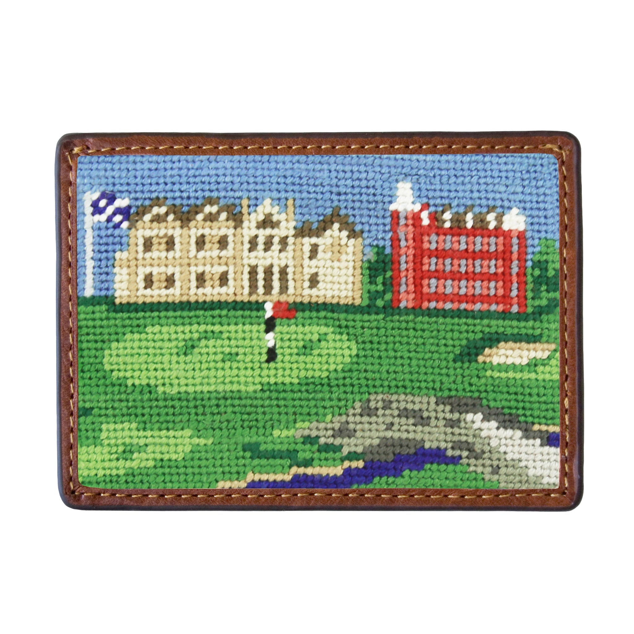Smathers and Branson St. Andrews Scene Needlepoint Credit Card Wallet Front side