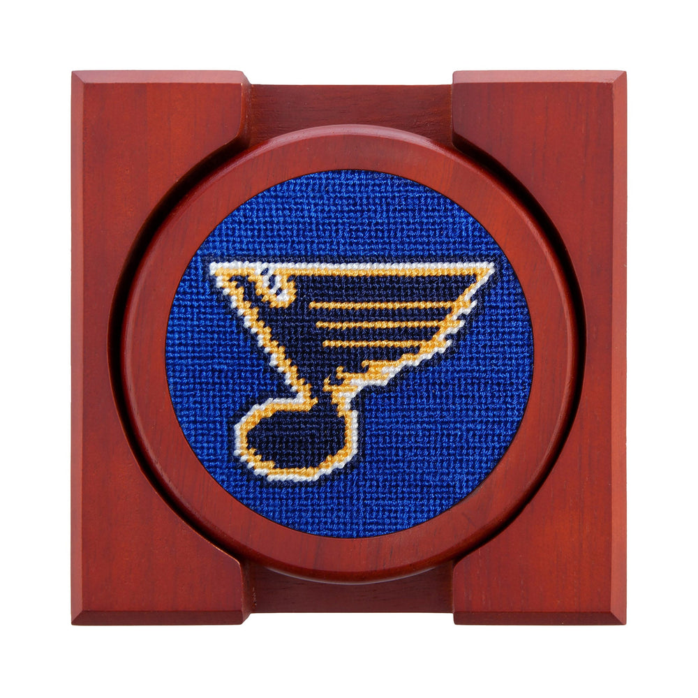 Smathers and Branson St Louis Blues Needlepoint Coasters with coaster holder 