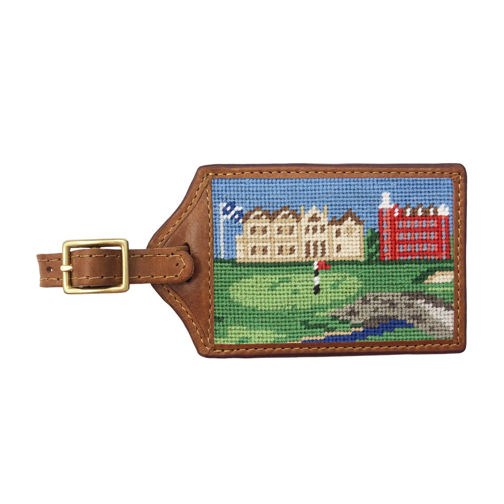 Smathers and Branson St Andrews Multi Needlepoint Luggage Tag 