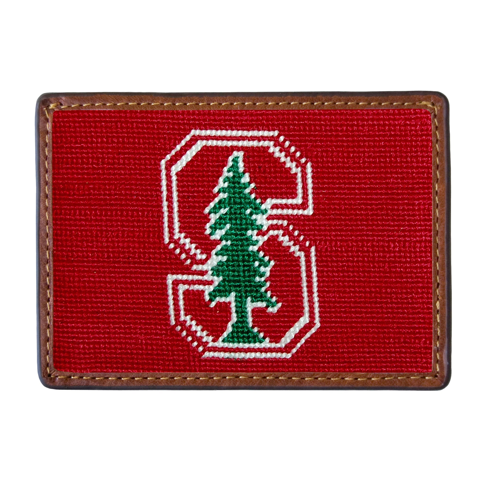 Smathers and Branson Stanford Needlepoint Credit Card Wallet Front side