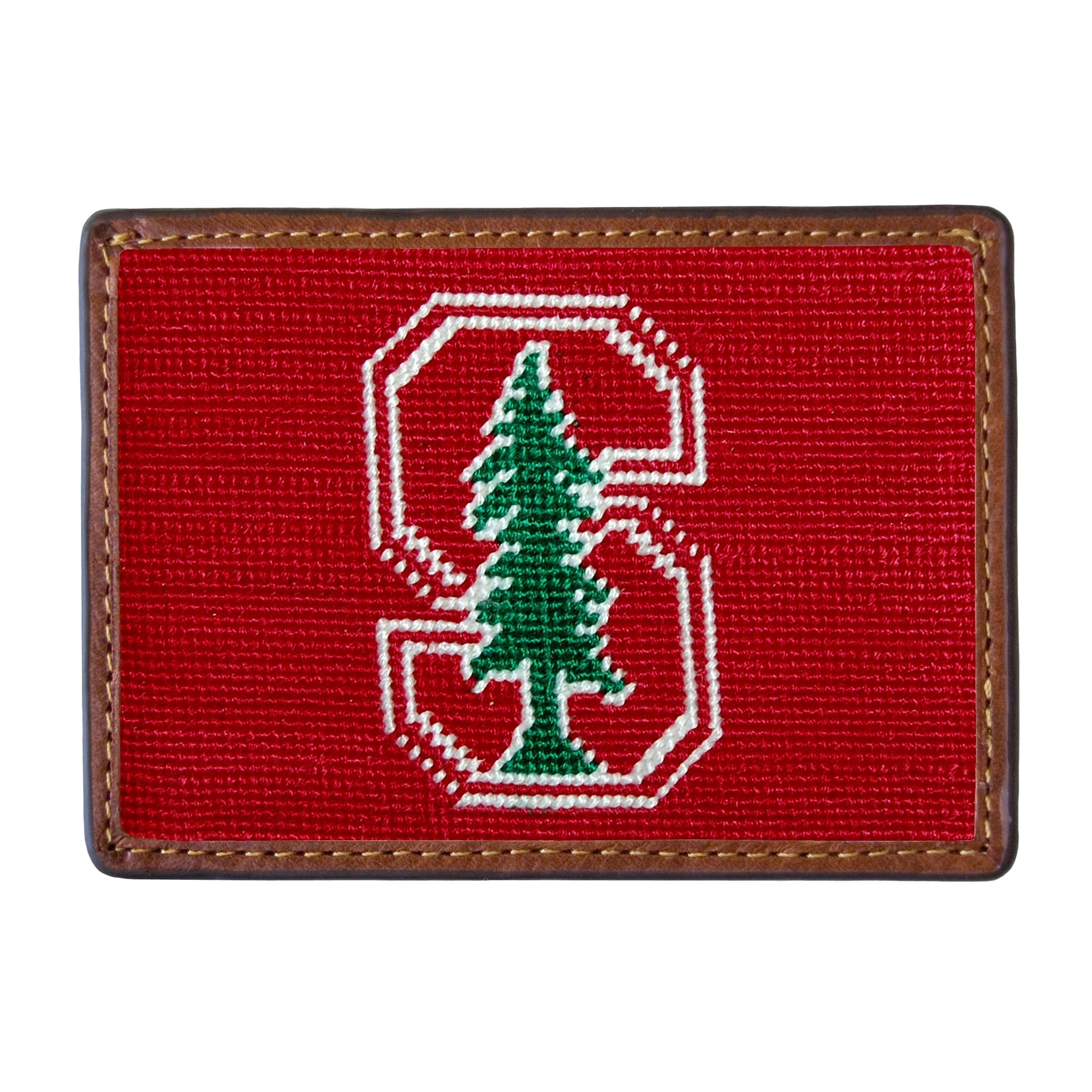 Smathers and Branson Stanford Needlepoint Credit Card Wallet Front side