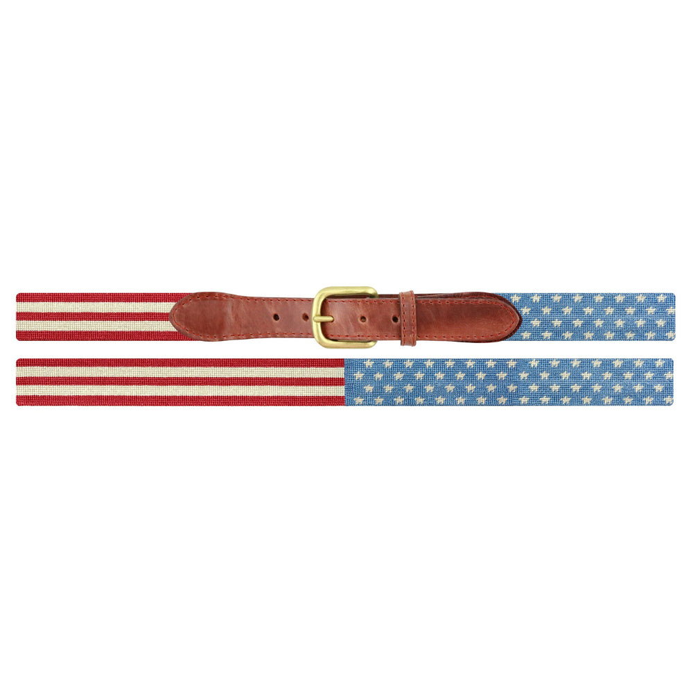 Smathers and Branson Stars and Stripes Needlepoint Belt Laid Out 