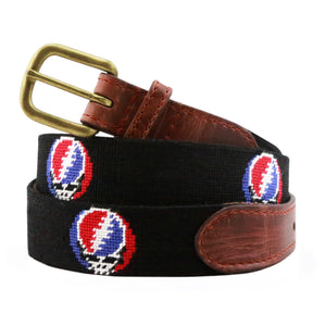 Smathers and Branson black steal your face needlepoint belt
