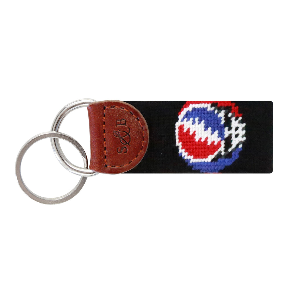 Smathers and Branson Steal Your Face Black Needlepoint Key Fob  