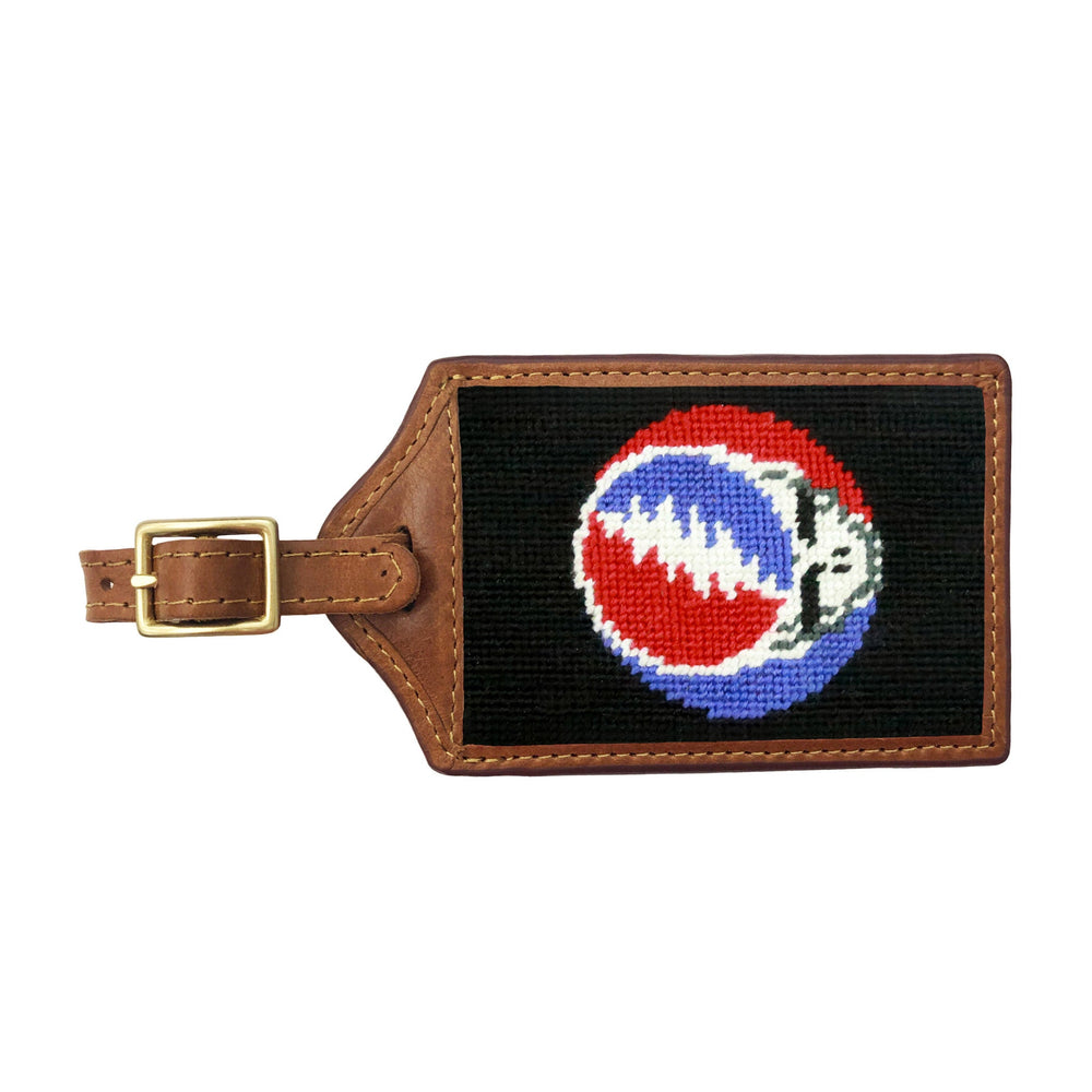 Smathers and Branson Steal Your Face Black Needlepoint Luggage Tag 