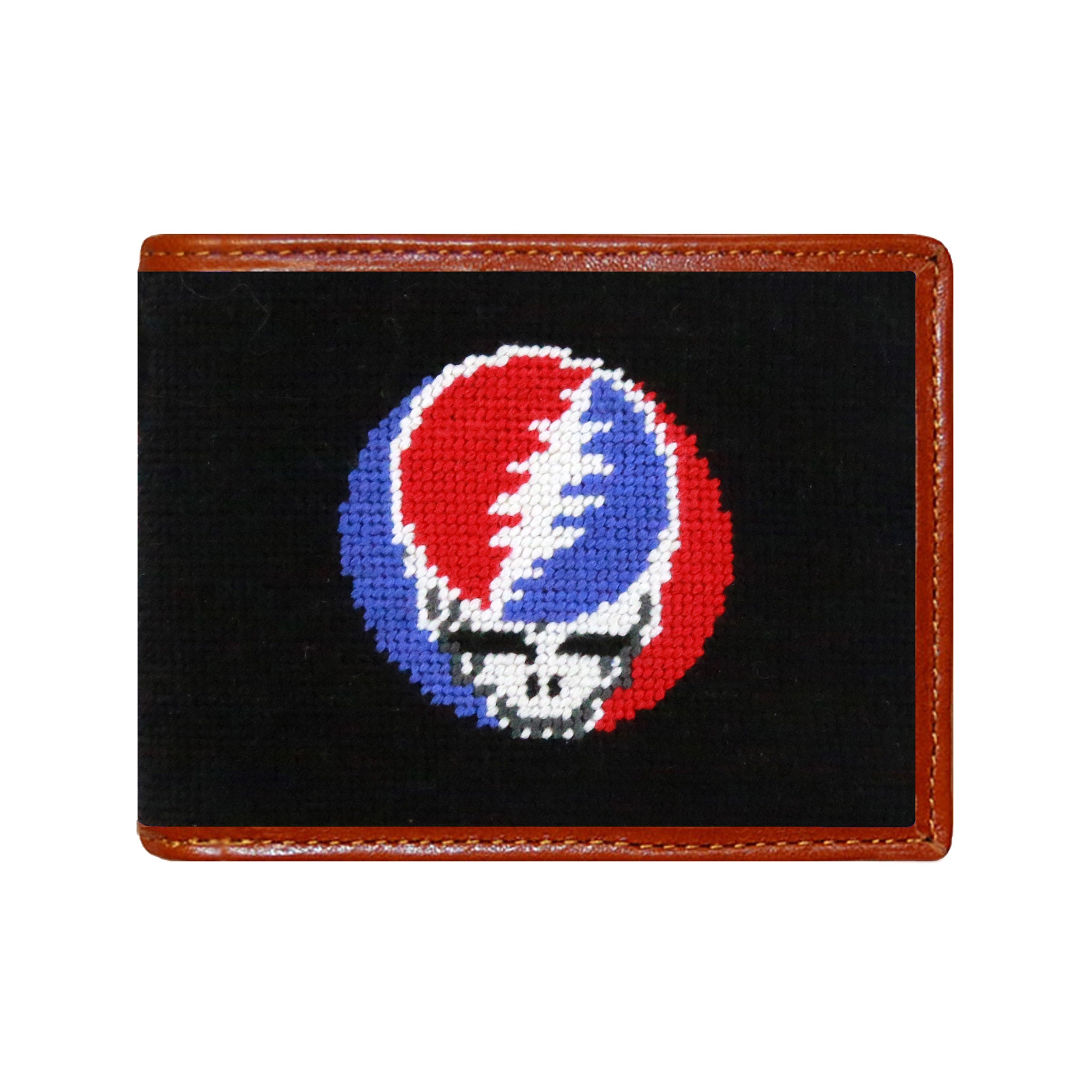 Smathers and Branson Steal Your Face Black Needlepoint Bi-Fold Wallet  