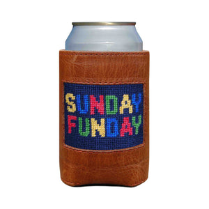 Smathers and Branson Sunday Funday Classic Navy Needlepoint Can Cooler   