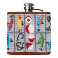 Smathers and Branson Tackle Box Multi Needlepoint Flask Back 