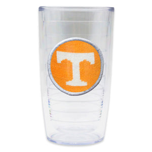Smathers and Branson Tennessee Power T Needlepoint Tervis Tumbler Orange White Edge   