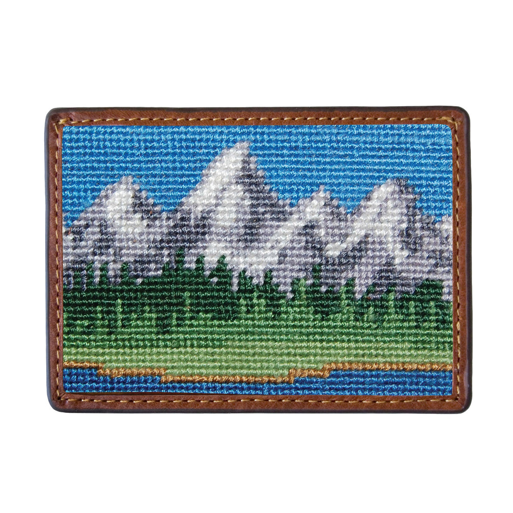 Smathers and Branson Tetons Needlepoint Credit Card Wallet Front side