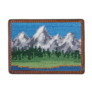 Smathers and Branson Tetons Needlepoint Credit Card Wallet Front side