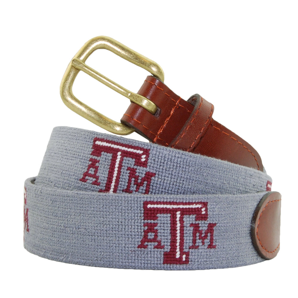 Smathers and Branson Texas A&M Grey Needlepoint Belt 