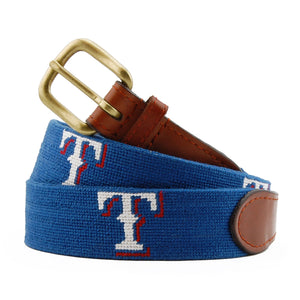 Smathers and Branson Texas Rangers Needlepoint Belt 