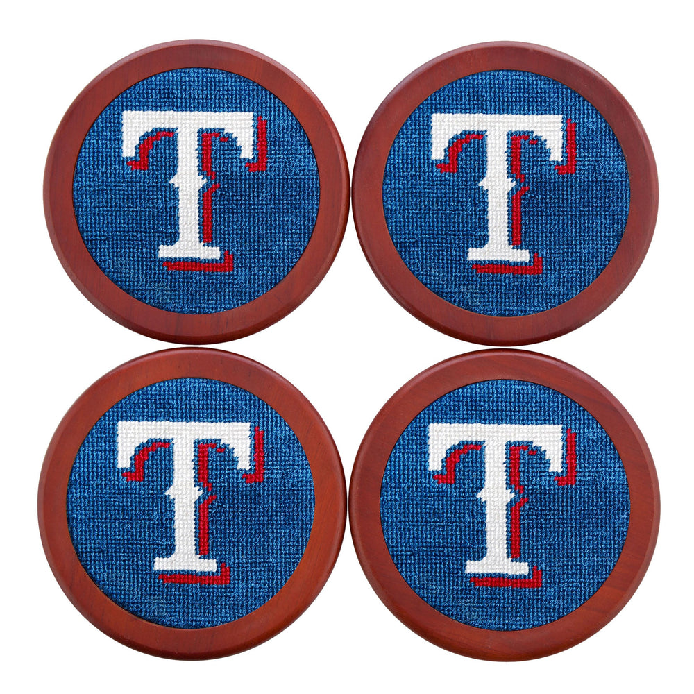 Smathers and Branson Texas Rangers Needlepoint Coasters   