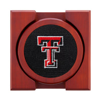 Smathers and Branson Texas Tech Needlepoint Coasters with coaster holder 